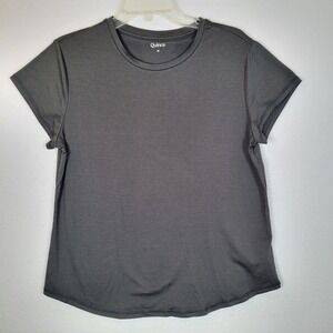 Quince Womens Flowknit Breeze Athleisure Tee Shirt Top Size Medium Black Gym